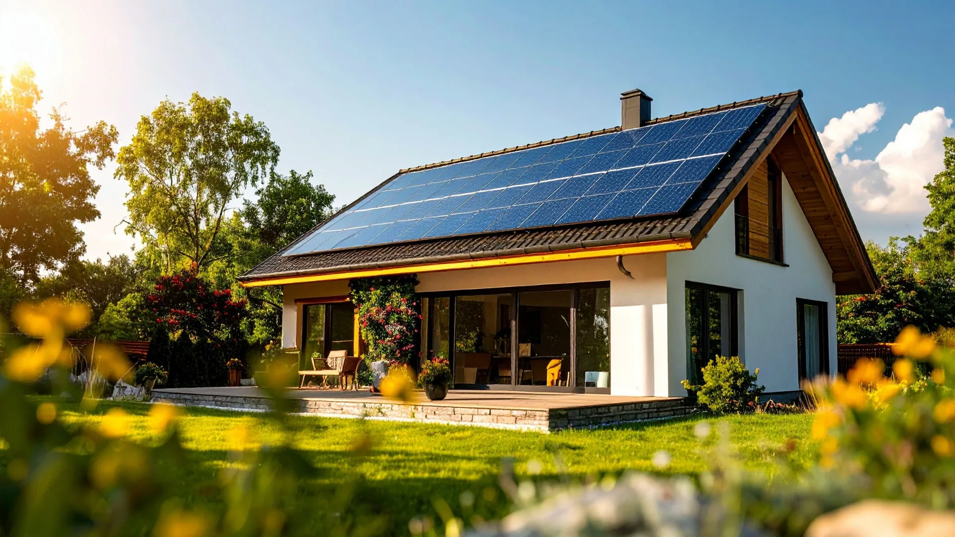 Painéis solares sendo instalados